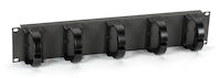 Horizontal IT Rackmount Cable Manager - 19-in., Single-Sided, Plastic Ring, Black