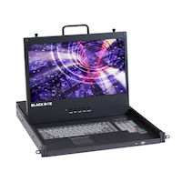 KVM LCD Console Tray - 17-in., Single-Rail, Touchpad, LED Backlight, USB, HDMI, DisplayPort, VGA