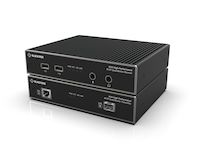 KVXHP Series MST KVM Extender over CATx/Fiber - Quad-Monitor, 4K DisplayPort, USB HID, Serial, Audio, Local Video