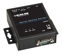LES300 Series Industrial Serial Device Server - (1) RS232/422/485 DB9 Male, (1) 10/100-Mbps RJ-45