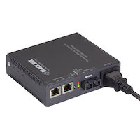 Compact Gigabit Ethernet (1000-Mbps) Media Converter - (2) 10/100/1000-Mbps Copper to 100/1000-Mbps Singlemode Fiber, 1310nm, 10km, SC